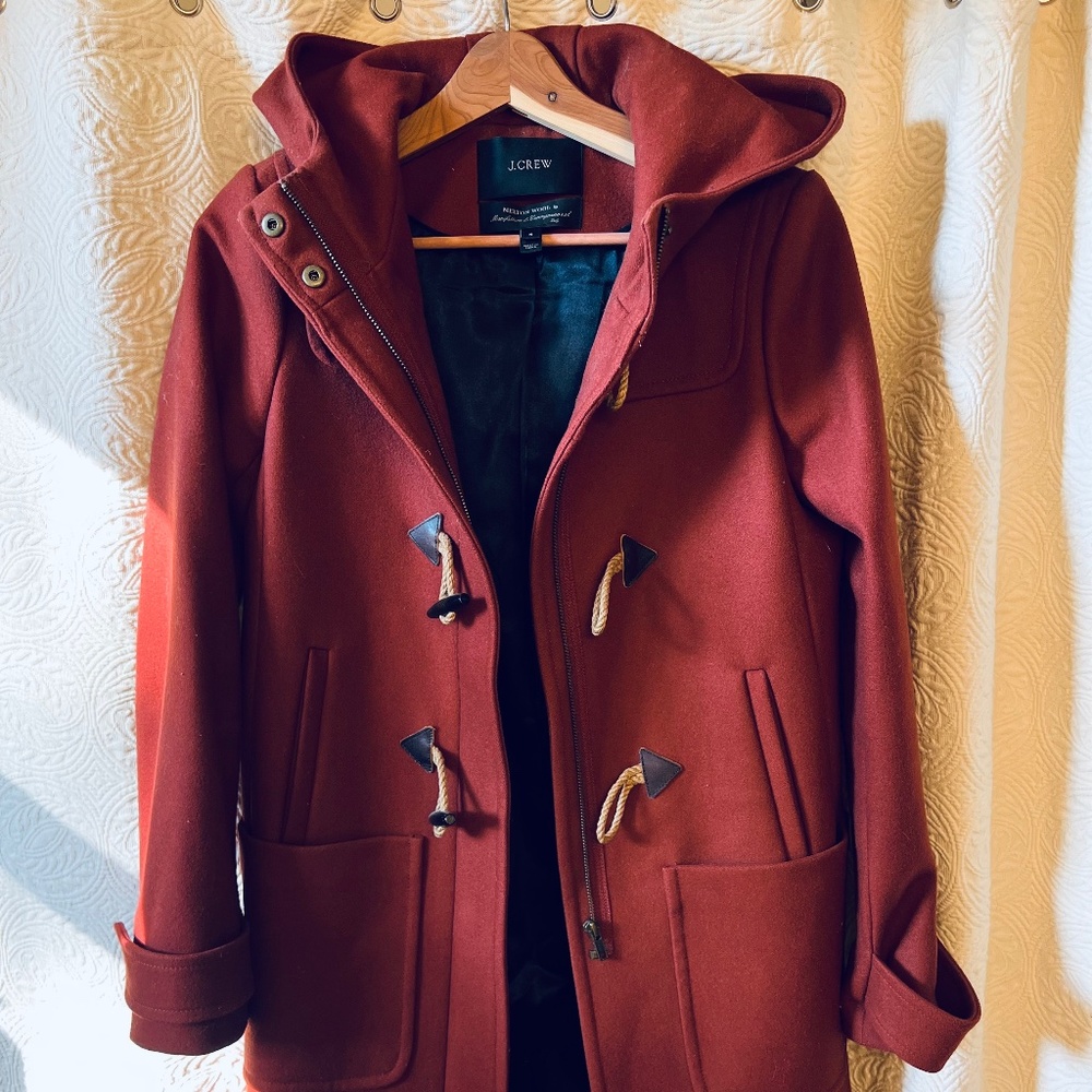 J. Crew duffle wool coat in red